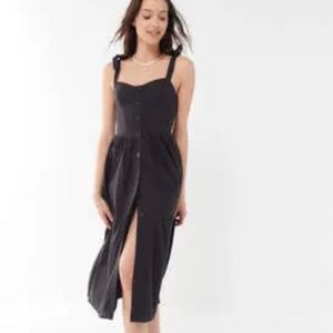 NWT: Urban Outfitters Button-Front, Tie-Shoulder Linen Dress